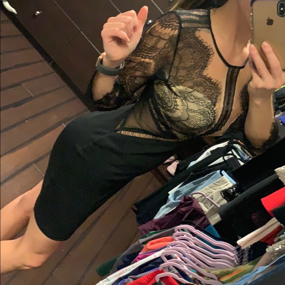 Black lace dress M size